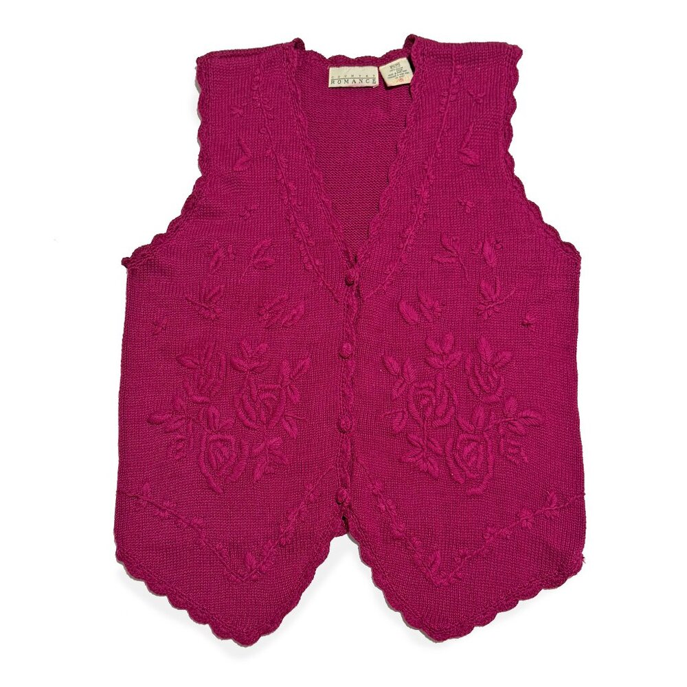 Vintage Country Romance, Floral Embroidered Vest